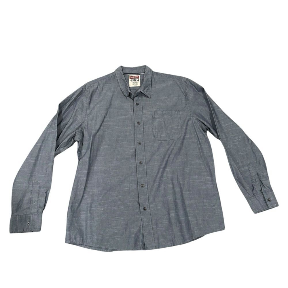 Premium Cotton Workmen’s Gray Button-Up Shirt by Wrangler Jeans Co -size XL